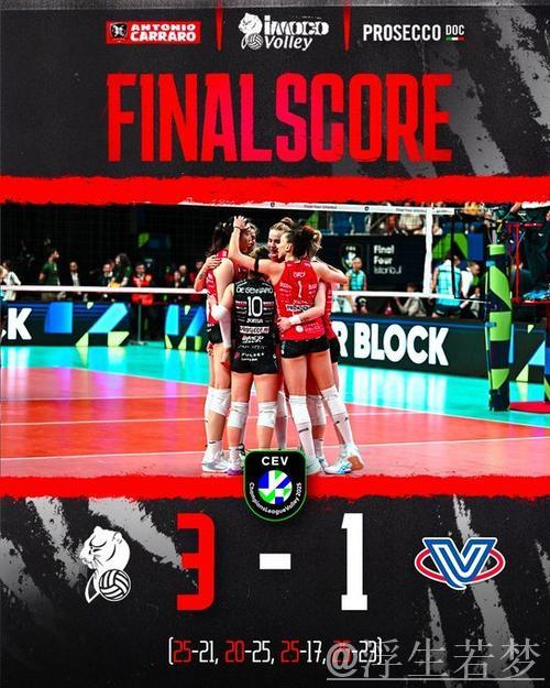 朱婷砍下21分助力科内利亚诺女排挺进欧冠决赛 朱婷砍下21分助力科内利亚诺女排挺进欧冠决赛